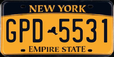 NY license plate GPD5531