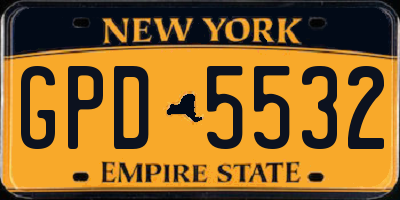 NY license plate GPD5532