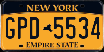 NY license plate GPD5534