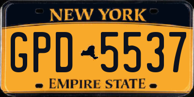 NY license plate GPD5537