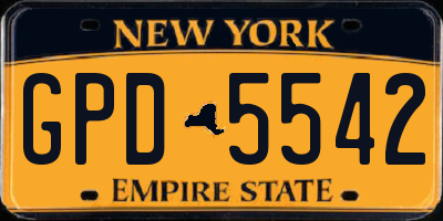 NY license plate GPD5542