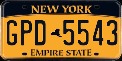 NY license plate GPD5543