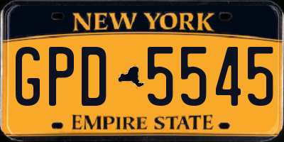 NY license plate GPD5545