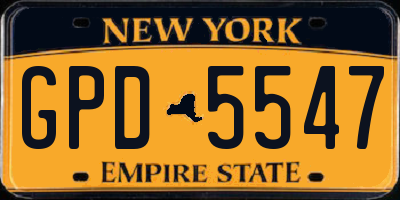 NY license plate GPD5547