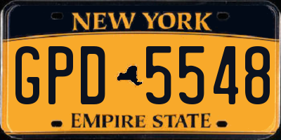 NY license plate GPD5548