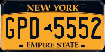 NY license plate GPD5552