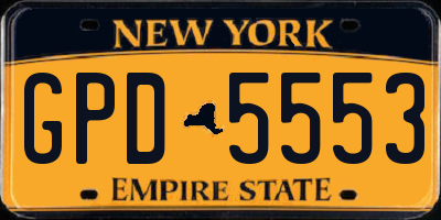 NY license plate GPD5553