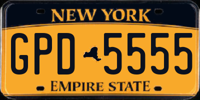 NY license plate GPD5555