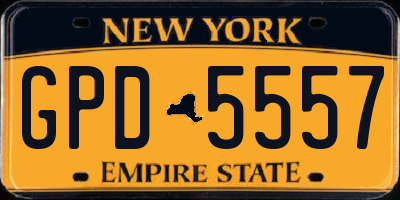 NY license plate GPD5557