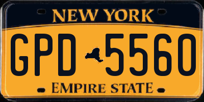 NY license plate GPD5560