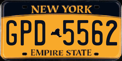 NY license plate GPD5562