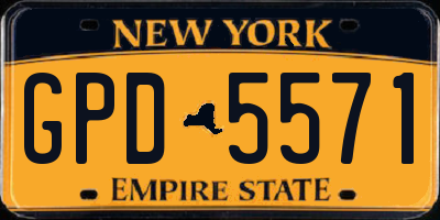 NY license plate GPD5571