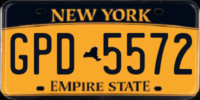 NY license plate GPD5572