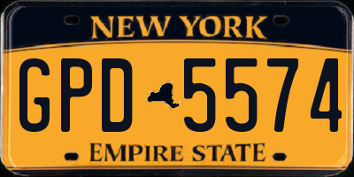 NY license plate GPD5574