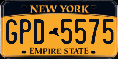 NY license plate GPD5575