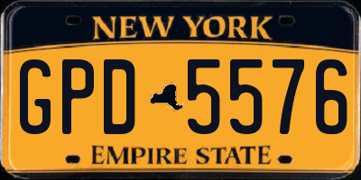 NY license plate GPD5576