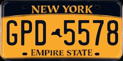 NY license plate GPD5578