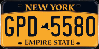 NY license plate GPD5580