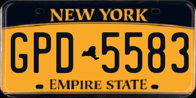 NY license plate GPD5583