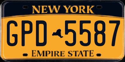 NY license plate GPD5587