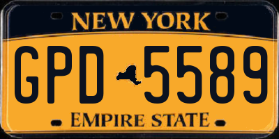 NY license plate GPD5589