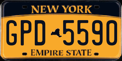 NY license plate GPD5590
