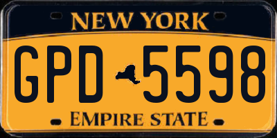 NY license plate GPD5598