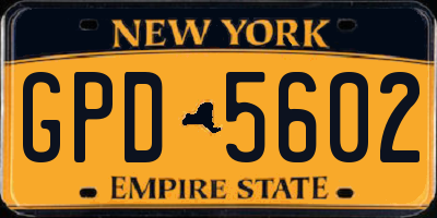 NY license plate GPD5602