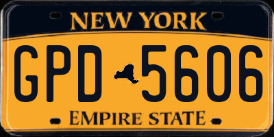 NY license plate GPD5606
