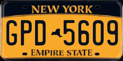 NY license plate GPD5609
