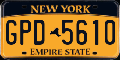 NY license plate GPD5610