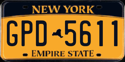 NY license plate GPD5611