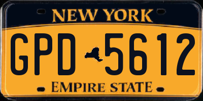 NY license plate GPD5612