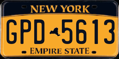 NY license plate GPD5613