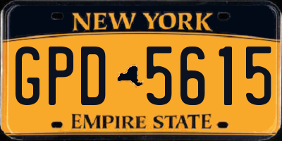 NY license plate GPD5615