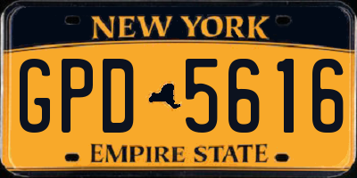 NY license plate GPD5616