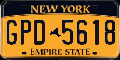 NY license plate GPD5618