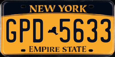 NY license plate GPD5633