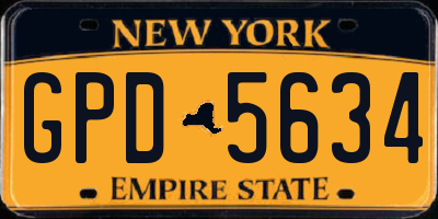 NY license plate GPD5634