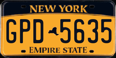 NY license plate GPD5635