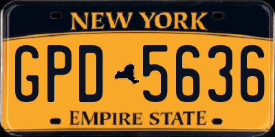 NY license plate GPD5636