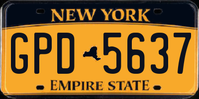 NY license plate GPD5637