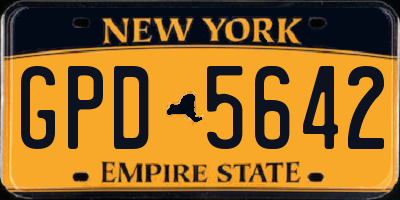 NY license plate GPD5642