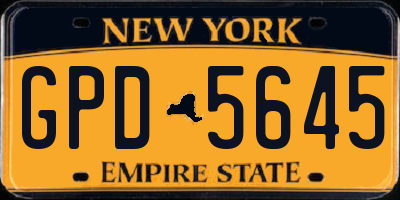 NY license plate GPD5645