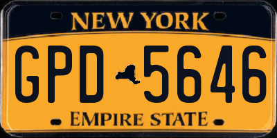 NY license plate GPD5646