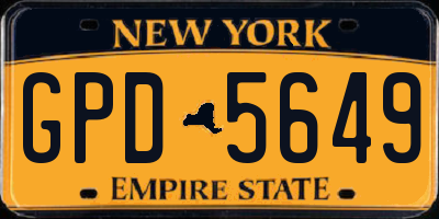 NY license plate GPD5649