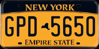 NY license plate GPD5650