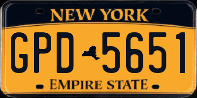 NY license plate GPD5651