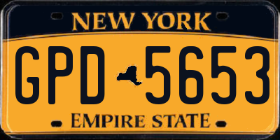 NY license plate GPD5653