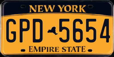 NY license plate GPD5654